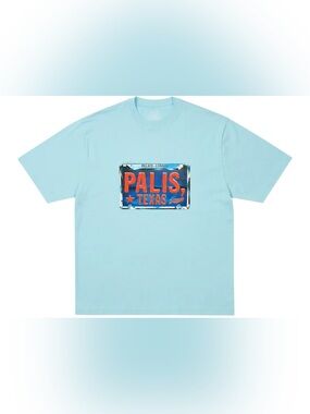 Palace "Palis" Texas License Plate Graphic Print T-Shirt Logo Tee Size XL Blue